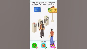 Help the guy on the left pass through the closed turnstile. Braindom #shorts #gaming #viral #games