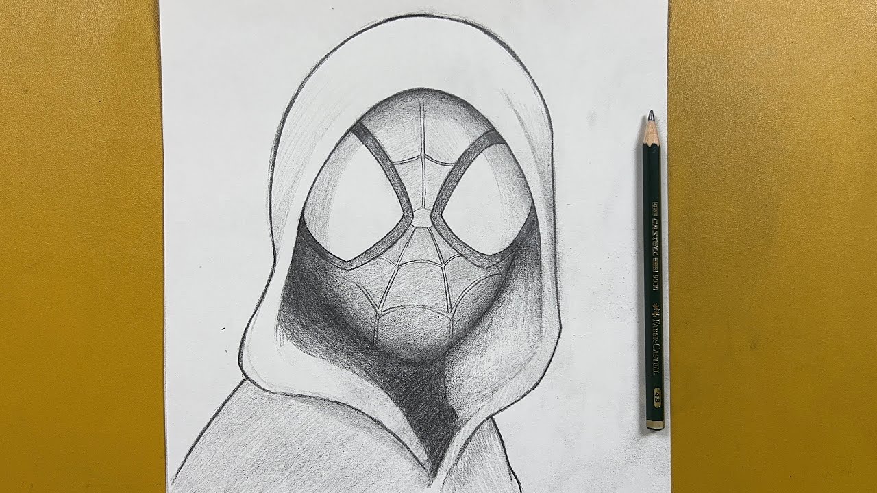 Spider Man - Into The Spider Verse ! How To Draw Miles Morales Step by Step  -Part 1 - YouTube