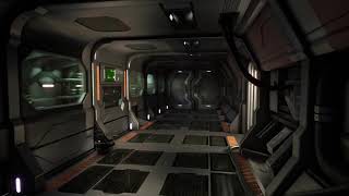 One Texture Sci-Fi Corridor Pan Through