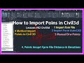 Four Method Importing Points In Civil3D . | How to Import Points in Civil3d.| Civil3d Points.