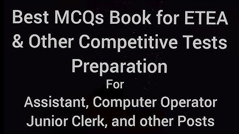 Best MCQs Book for ETEA and other Tests | Assistant | Computer Operator | Junior Clerk and other