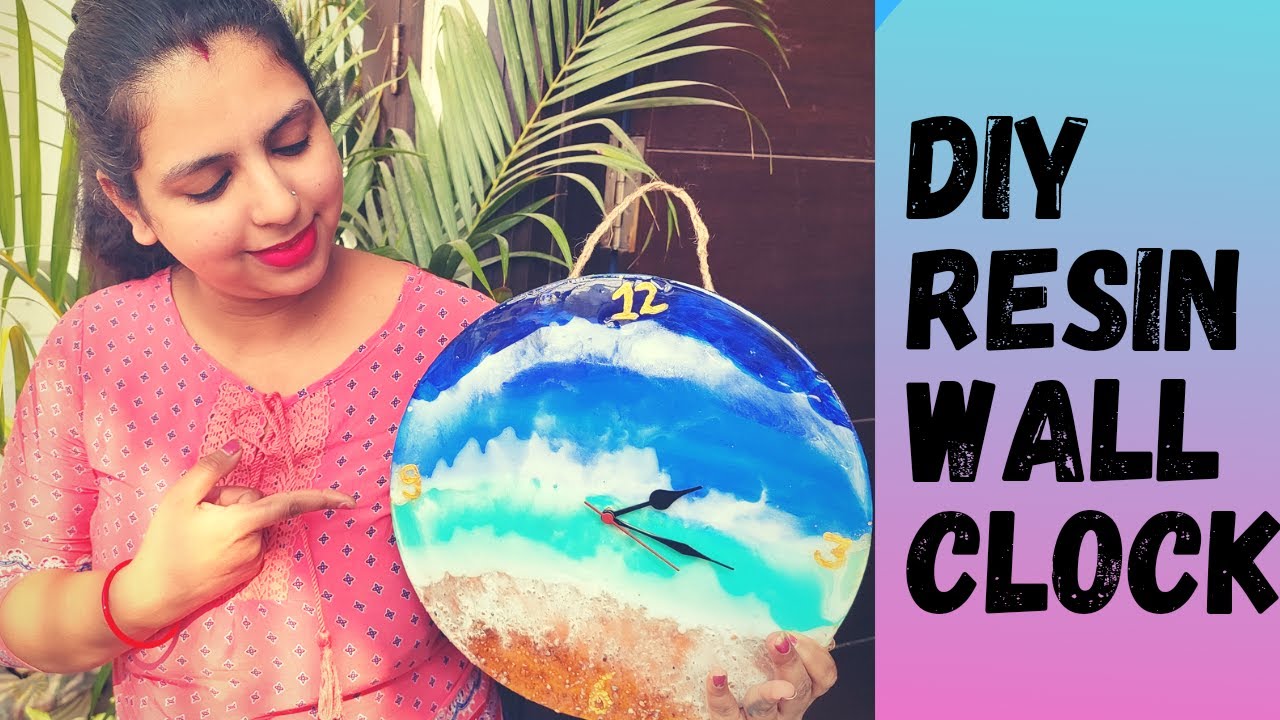 DIY Resin Wall Clock || How to make clock at home from epoxy resin ...