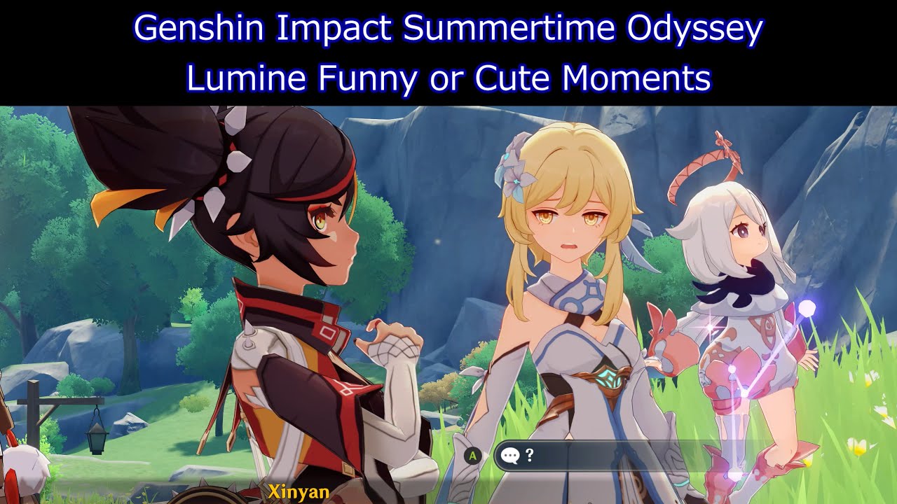 [4k] Genshin (JP Dub EN Sub) Lumine Funny or Cute Moments (Summertime Odyssey Cutscenes)