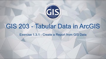 Exercise 1.3.1 - Create a Report from GIS Data