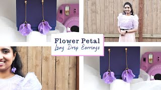 Flower Petal Long Drop Earrings || Polymer Clay Tutorial