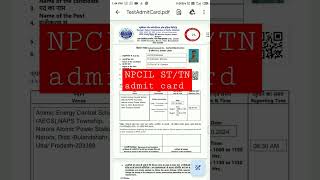 Npcil Category-2Stipendiary Traineesttn Operator Admit Card