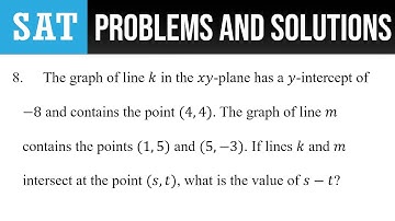 8. The graph of line k in the xy-plane has a y-intercept of -8 and contains the point (4,4).