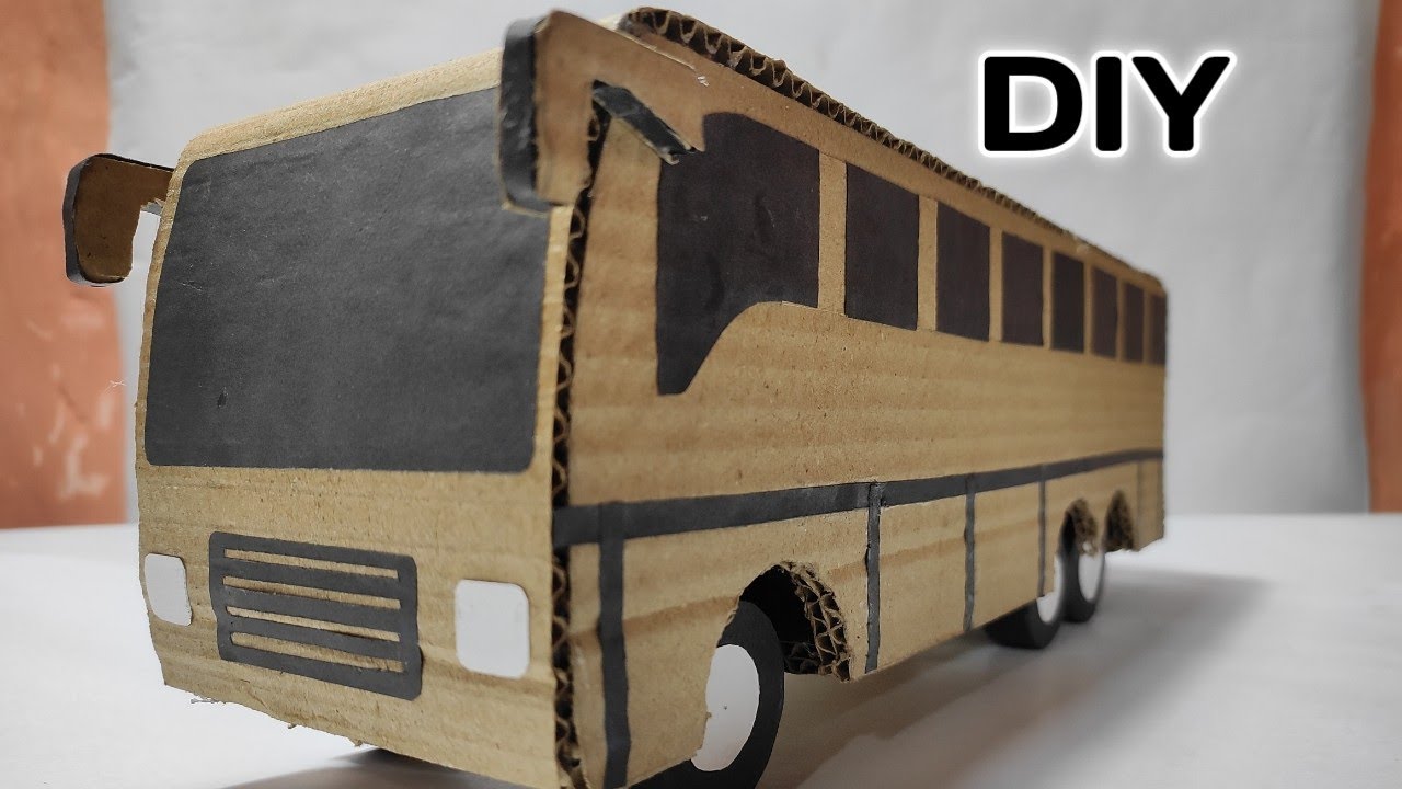 How To Make Cardboard Bus | DIY Cardboard School Project | Cardboard ...