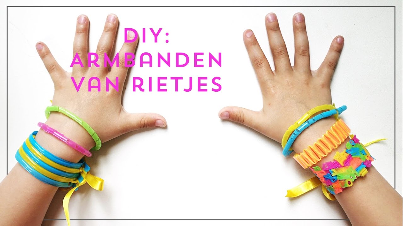 Fonkelnieuw Knutselen met rietjes: armbanden maken - YouTube RK-79