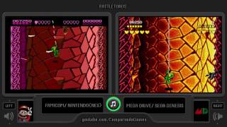 Battletoads (Nes vs Sega Genesis) Side by Side Comparison | Vc Decide