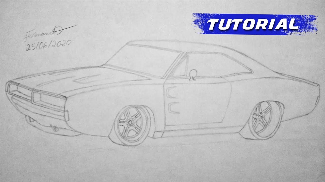 Como desenhar um Dodge Charger(Fernando)/How to draw a Dodge Charger/Cómo  dibujar un Dodge Charger - YouTube