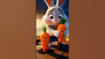 The rabbit saved the carrot plant from heavy rain 😭 #ai #tree #save #watering #rain #story
