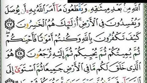 حفظ سورة البقرة اليوم السابع من الاية27 الر29 YouTube