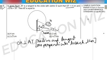 In given figure, AT is a tangent to the circle with centre O such that OT = 4 cm and ∠OTA = 30°