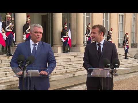 Encuentro presidente de Francia y Colombia Encuentro presidente de Francia y Colombia