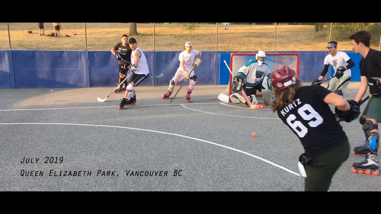 Queen Elizabeth Park July 2019 Roller Hockey with a ball YouTube