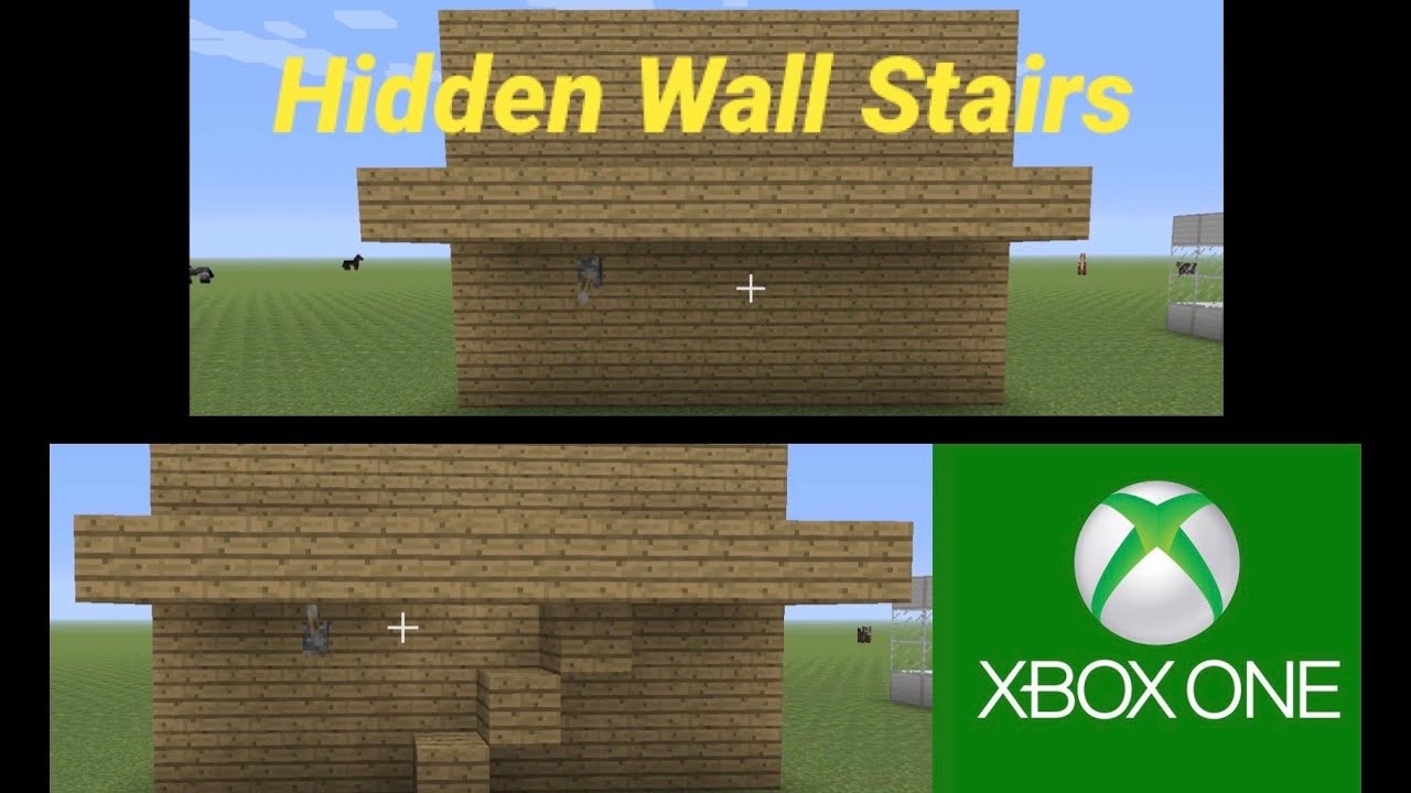 Minecraft How To Make Hidden Stairs In A Wall Xbox One - YouTube