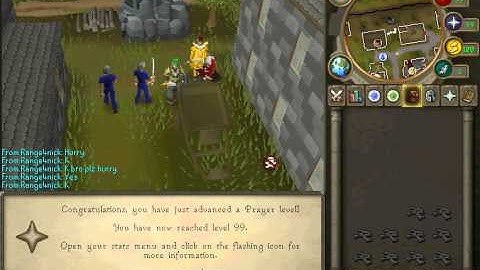 Getting 99 Prayer on AfflictionGaming RSPS