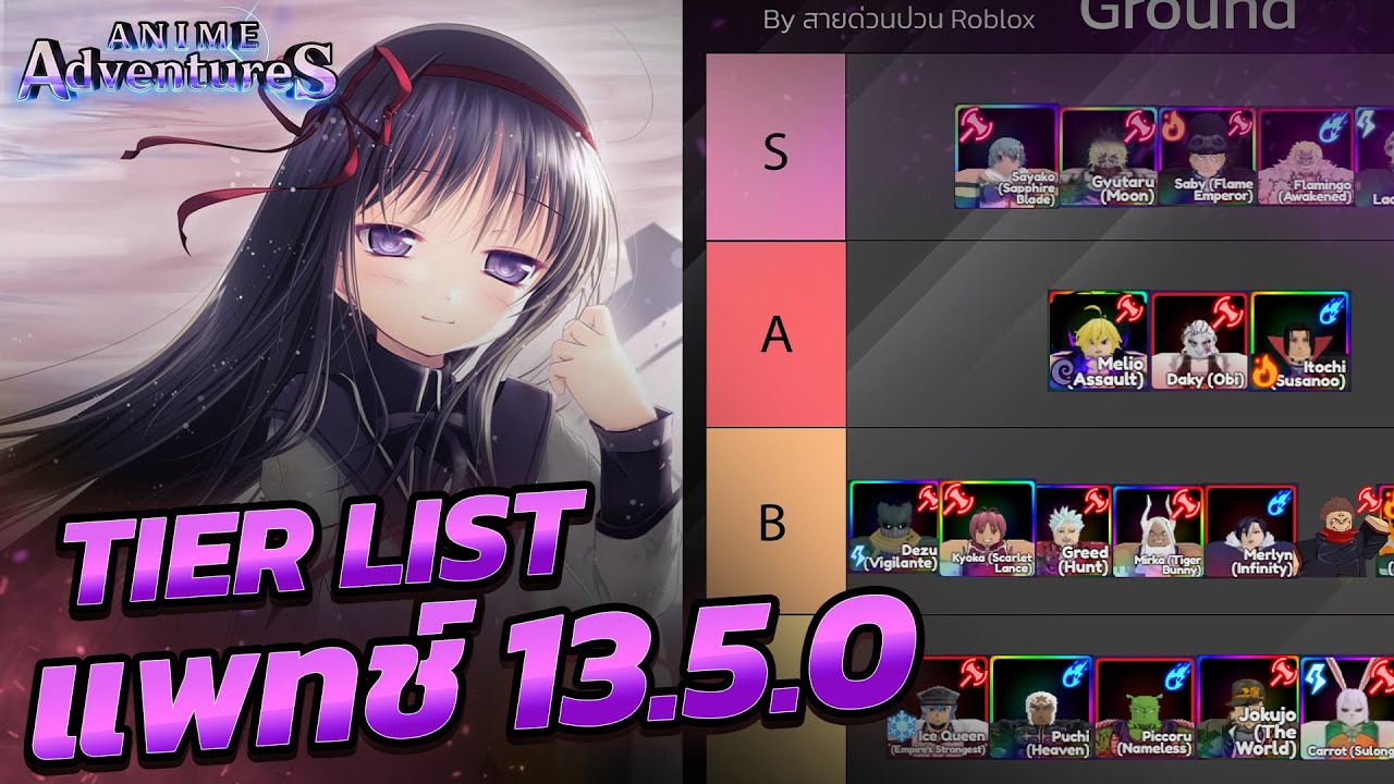 Update Tier List 17.5.0 บอกทุกตัวละคร และสามารถไปได้ทุกที่  มือใหม่ฟังแล้วเก่งเลย - Anime Adventure 