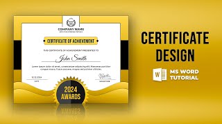 How to make a Certificate Design in MS word | Microsoft Word Certificate Design Tutorial