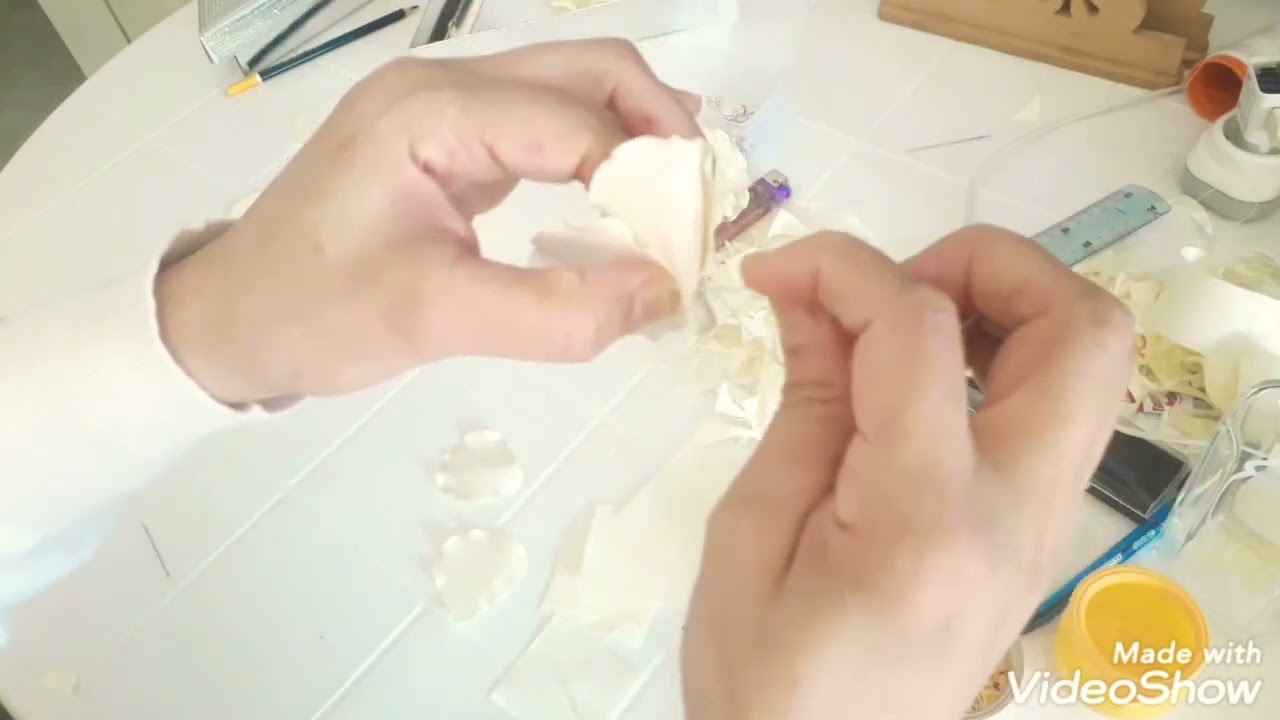 تفصيل حرق وتجميع البتلات la rose blanche ❤