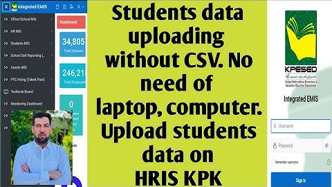Students data uploading on HRIS without CSV file | CSV File | HRIS KPK | Fresh enrollment on HRIS