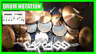 How to play Carcass on drums - Torn Arteries (drum notation)
