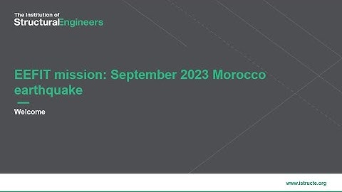 EEFIT mission: September 2023 Morocco earthquake