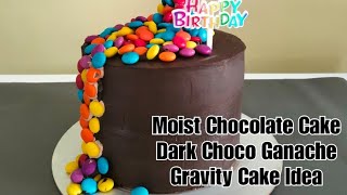 Moist Chocolate Cake recipe | Easy Dark Chocolate Ganache | Gravity Cake Idea screenshot 2