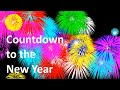 New year countdown clock with animated fireworks