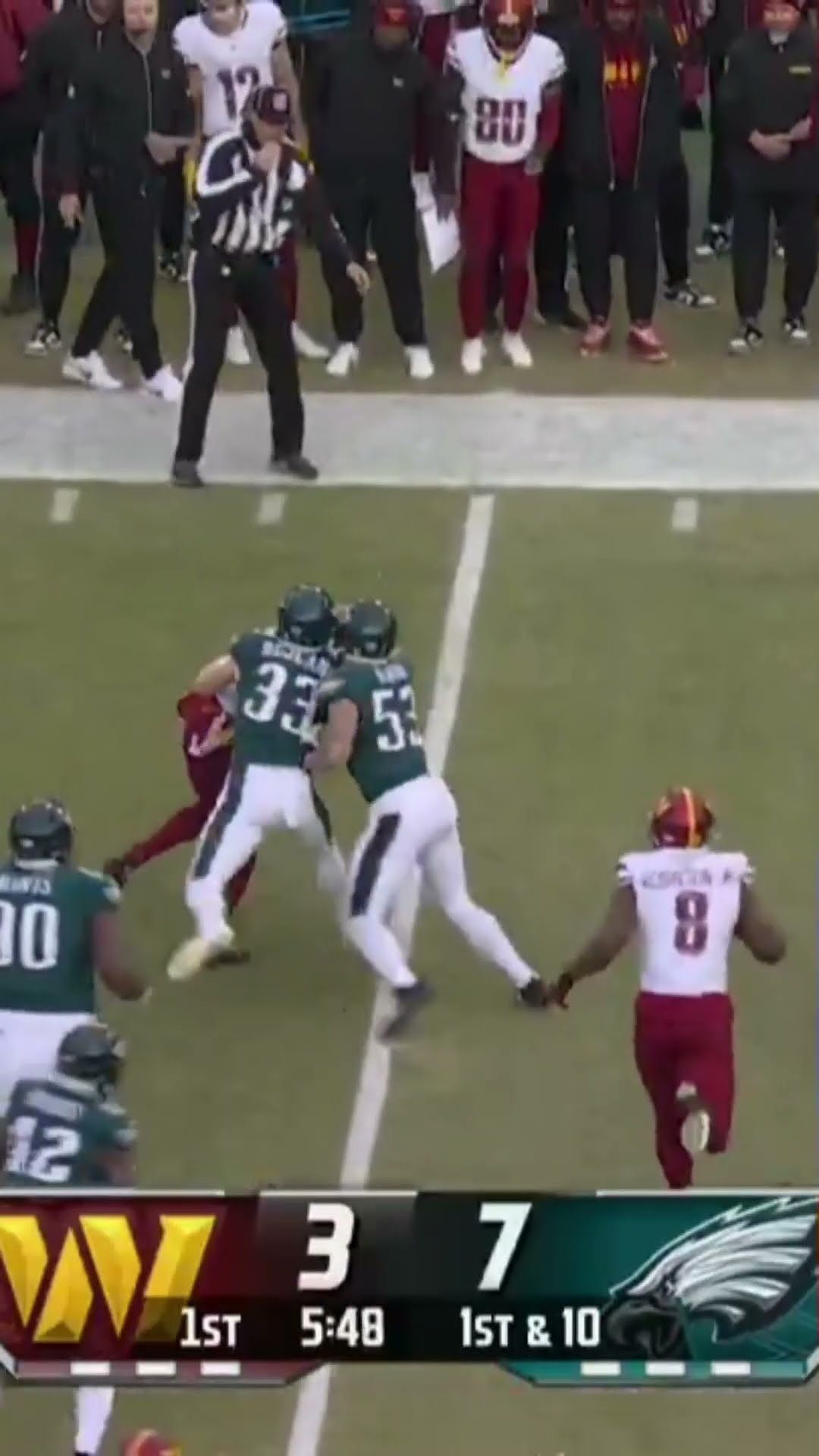 Zack Baun FORCES THE FUMBLE, EAGLES BALL!!!  ?? Eagles vs Commanders Highlights