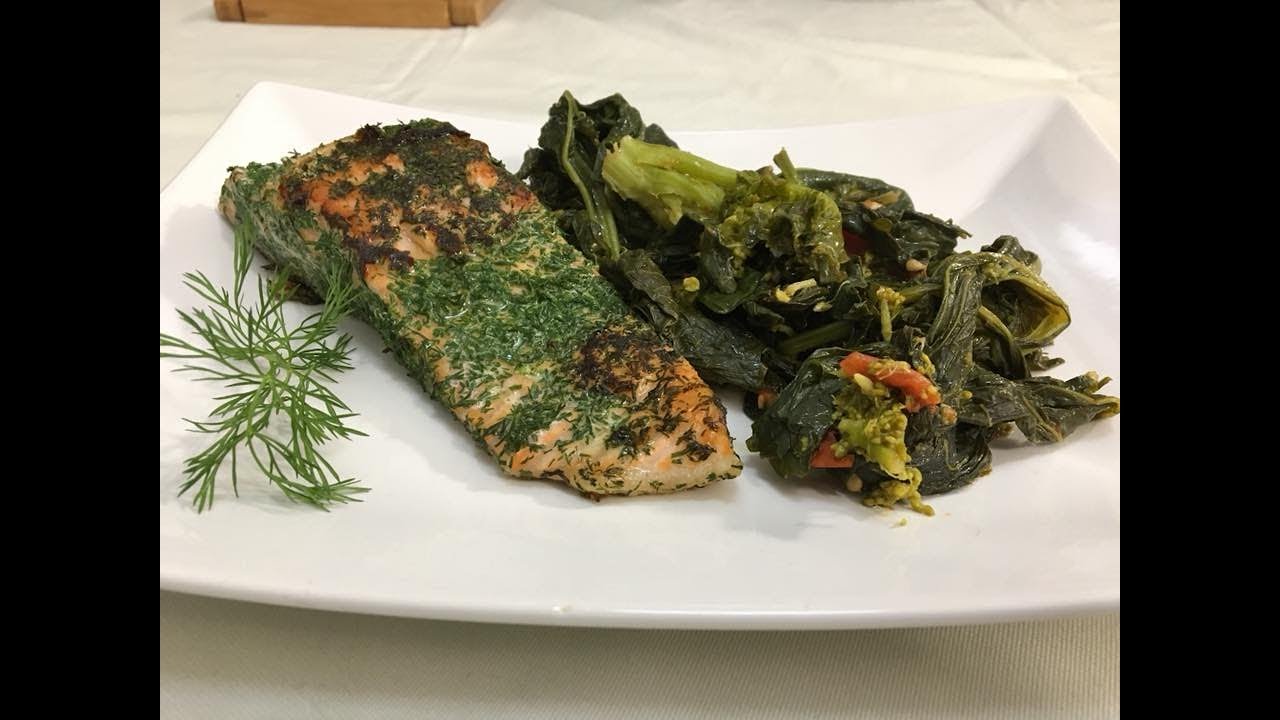 Salmone all'Aneto con Cime di Rapa