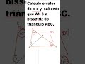 GEOMETRIA PLANA: Calcule o valor de x e y, sabendo que AN é a bissetriz do triângulo ABC.