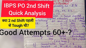 IBPS PO Pre Analysis | IBPS PO Second Shift Exact Analysis+ Good Attempts | Minakshi Ma