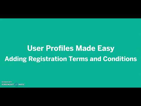 User Profiles Made Easy - Terms and Conditions