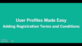 User Profiles Made Easy - Terms and Conditions