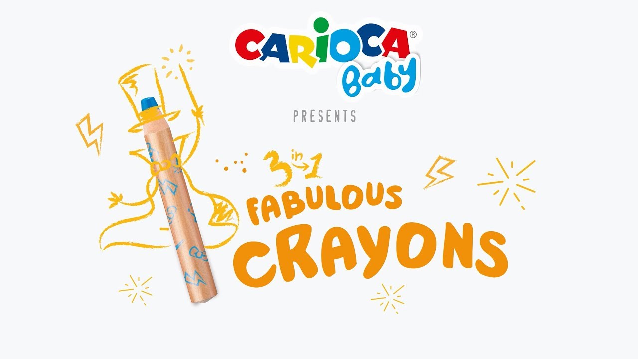 Carioca Crayons de couleur Baby 3 en 1 Ø 10 mm 6 pièces, Mu