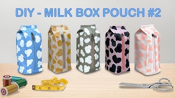 DIY Milk Box Pouch #2 - Cute Way to Use Up Your Fabric Scraps 🐮✨