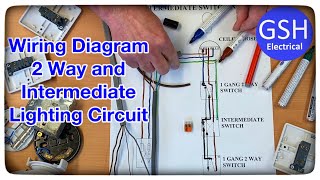 Wiring Diagram 2 Way & Intermediate Switching of a Lighting Circuit 3 Plate Method Connections