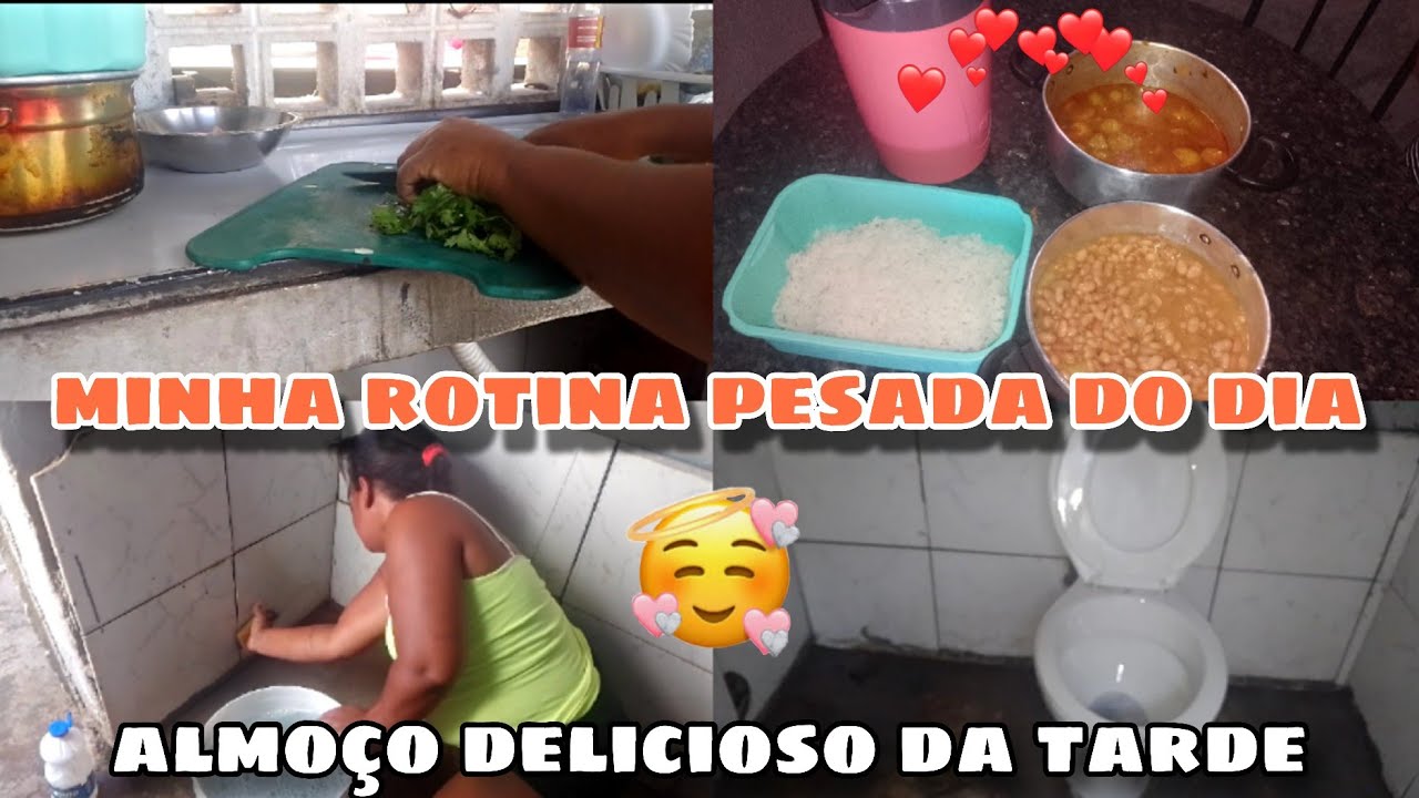 Minha rotina pesada do dia💗limpando meu banheiro 🚽🪠 almoço delicioso que dá água na boca 😋
