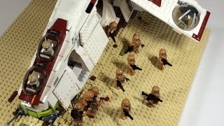 Lego Star Wars The Clone Wars Battle of Geonosis Crashed Gunship MOC (with speed build) @BrickApocalypse