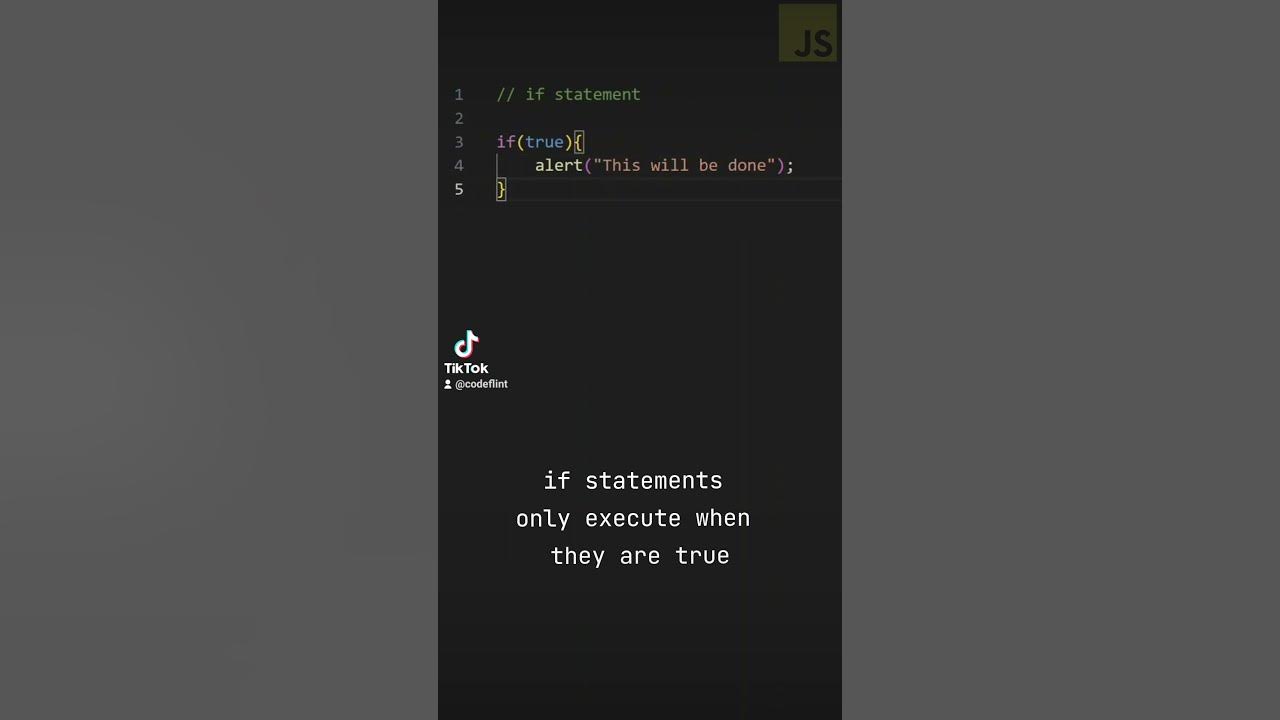 IF statement in its simplest form, only execute when they evaluate to ...