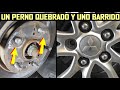 Auto con perno de rueda roto y otro barrido (cambio de birlos o tornillos de llanta)