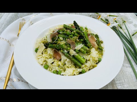 Spring Pesto Risotto Recipe with Seasonal Vegetables