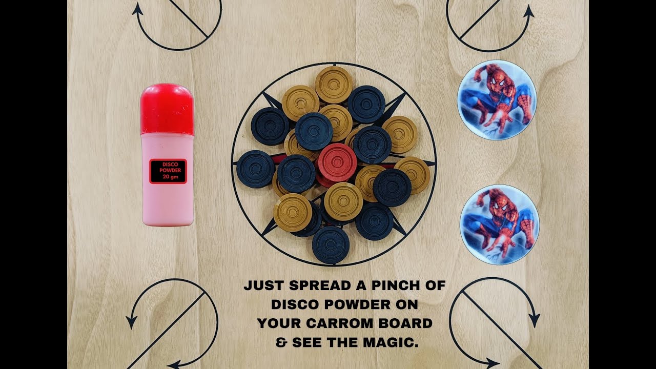 Dsco Powder VINSON Carrom Board Coins in Box - 24 Pcs with 2 Strikers & Disco ...