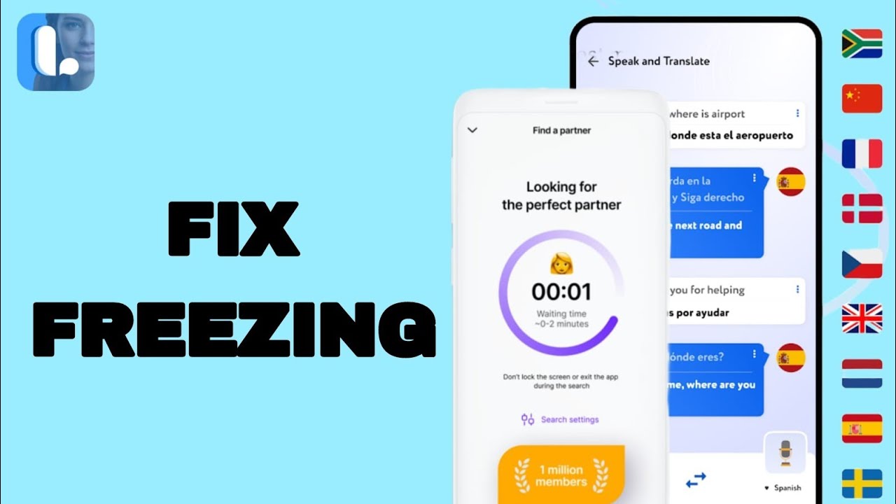 How to fix and solve freezing on speak and learn english learna app