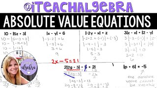 Algebra 1 - Absolute Value Expressions and Equations