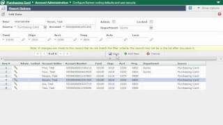8. PCard Departments 3 - Account Setup