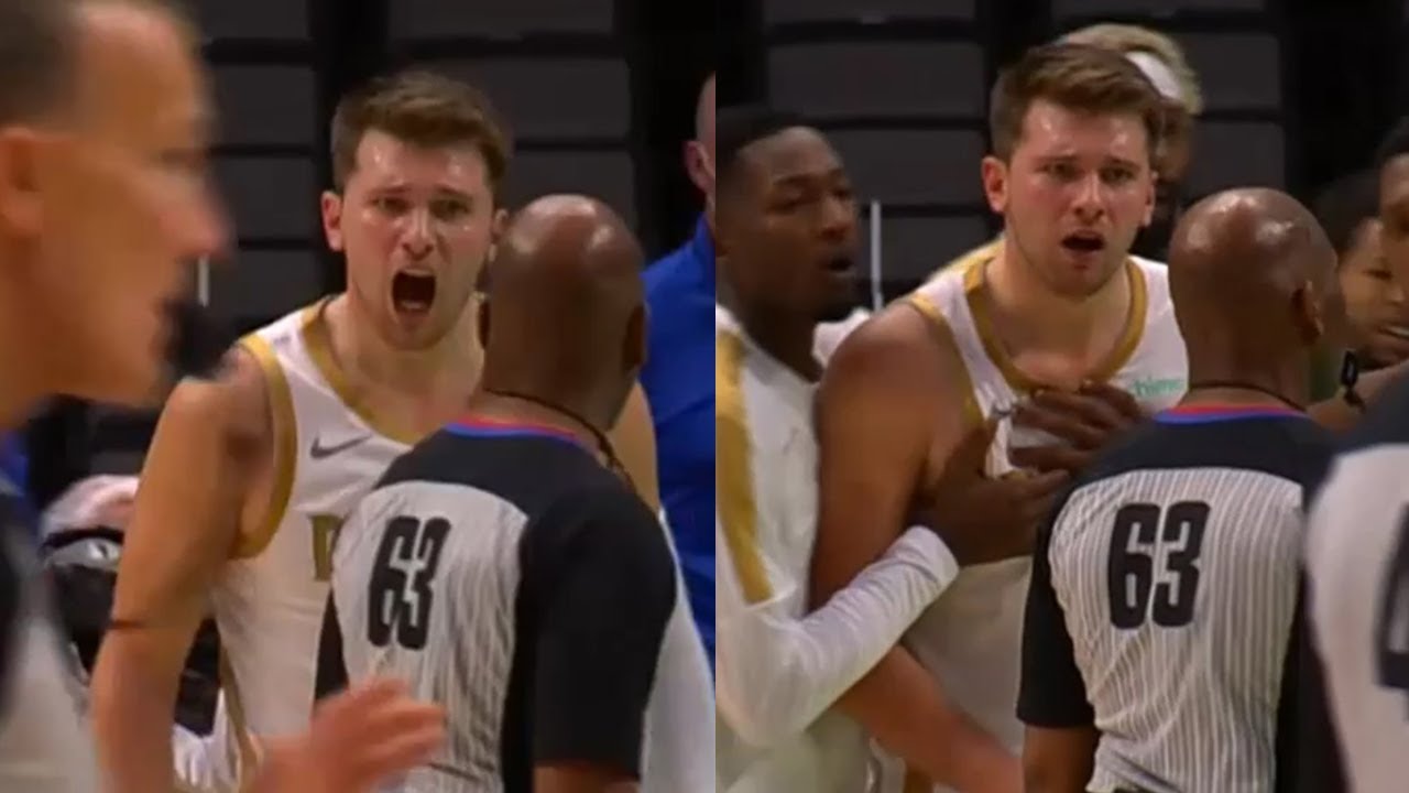 Luka Doncic yells at referee & gets a tech | Mavericks vs Heat - YouTube