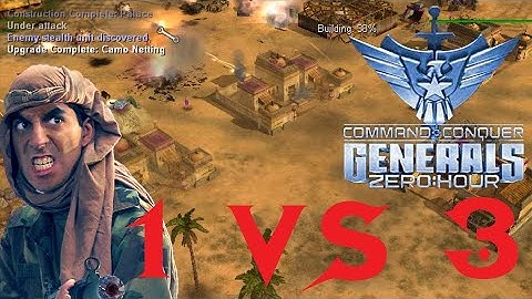 1 Prince Kassad vs 3 random HARD army [Command & Conquer Generals: Zero Hour]